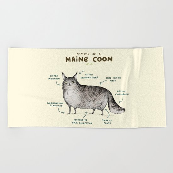 Anatomy of a Maine Coon Beach Towel