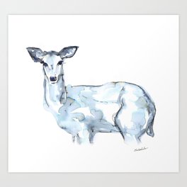 Deer Watercolor Sketch Art Print