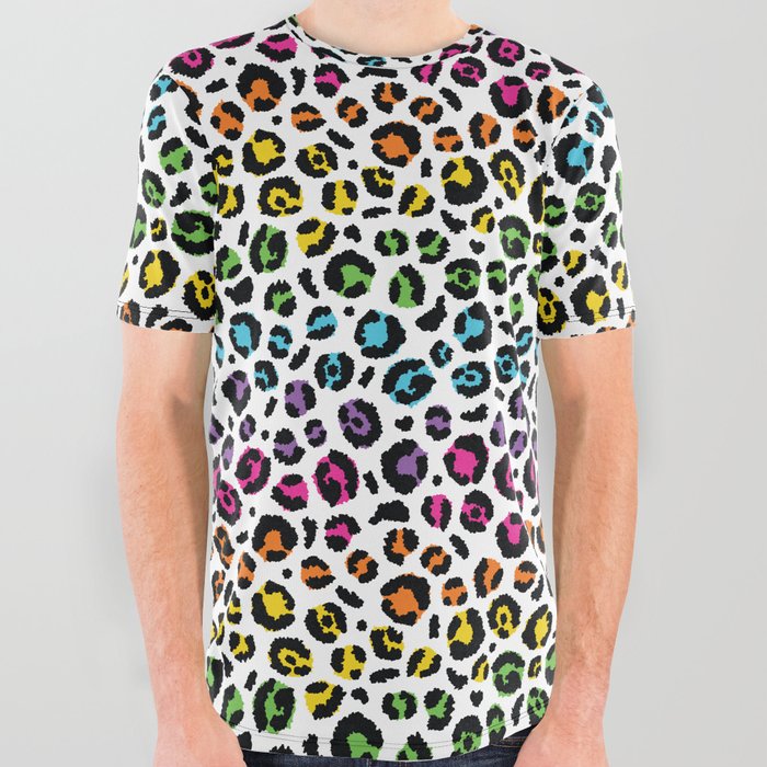 Rainbow Leopard All Over Graphic Tee