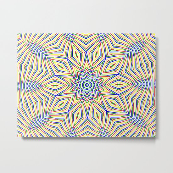 Kaleidoscope Colourful Stripes Metal Print