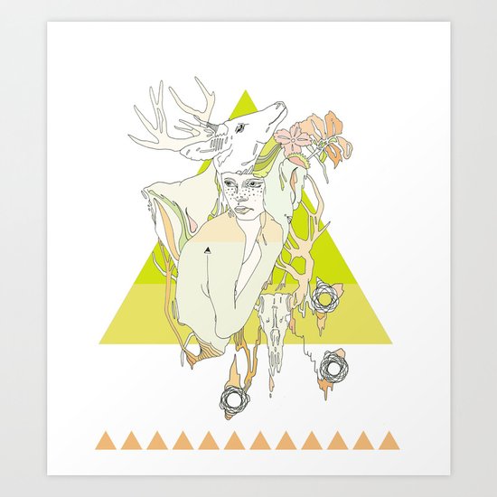 The White Fawn Art Print