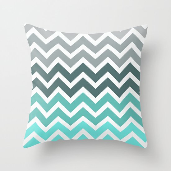 Tiffany Fade Chevron Pattern Throw Pillow