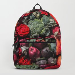 Vegan Paradise Backpack | Photo, Health, Fruits, Vegetables, Pomegranatefruit, Broccoli, Apples, Stilllife, Delicious, Nutritious 