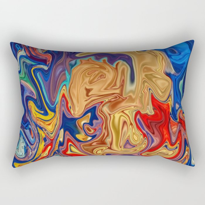 Jewellery King Trippy Psychedelic Abstract Artworkh Rectangular Pillow