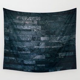 Blue bricks texture background  Wall Tapestry