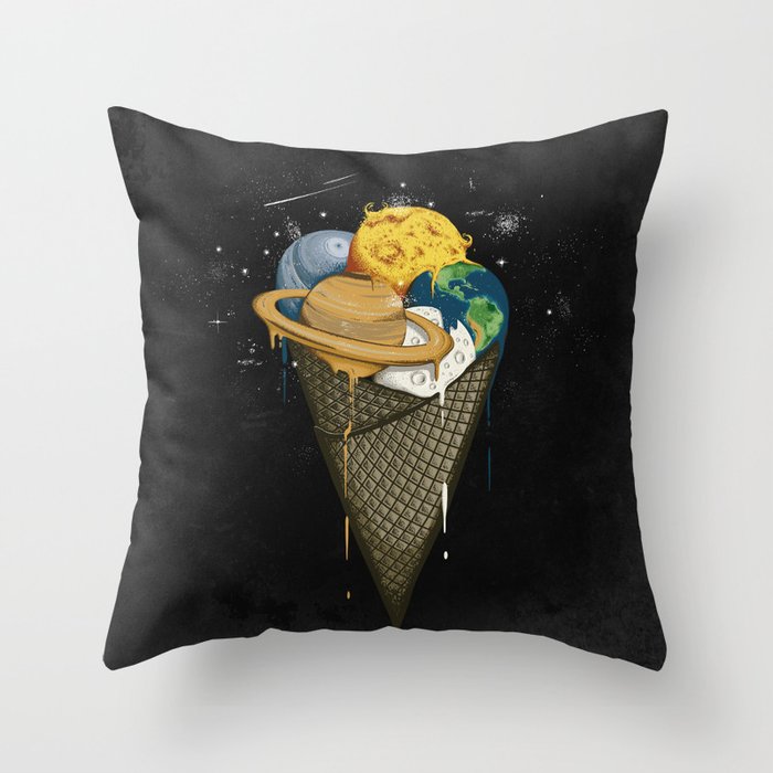 Galactic Ice Cream Throw Pillow
