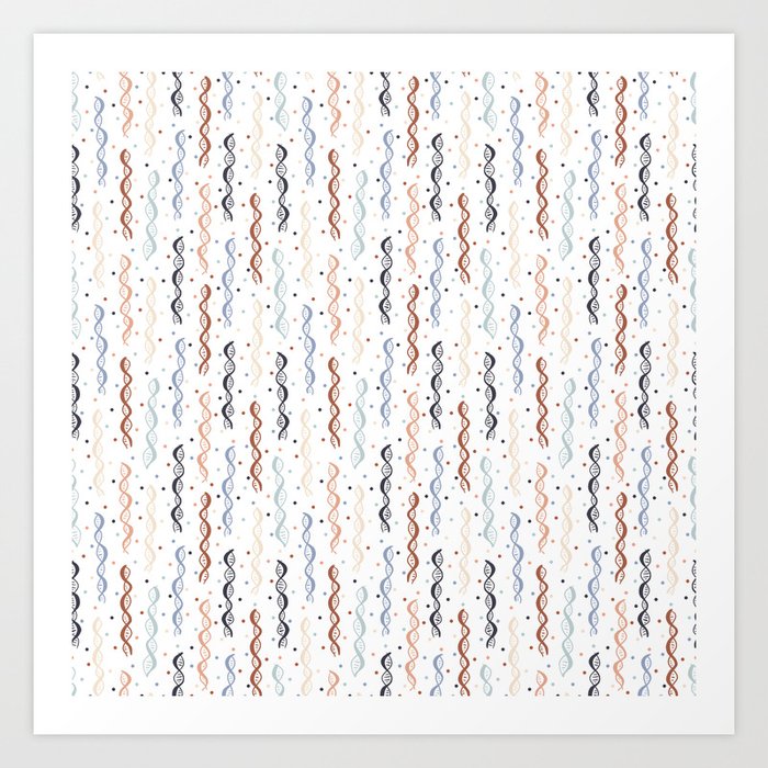 Party DNA on White Art Print