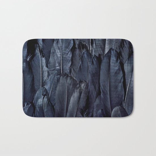 Black Feather Bath Mat