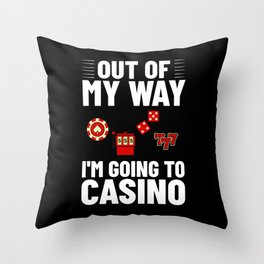Casino Slot Machine Game Chips Card Player Throw Pillow