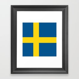 Sweden Flag Print Swedish Country Pride Patriotic Pattern Framed Art Print