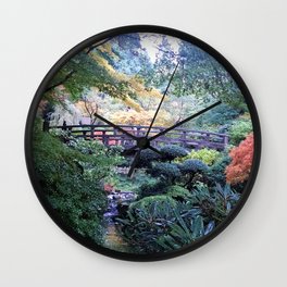 Japanese Garden Wall Clock | Japanesegarden, Fallcolors, Creek, Landscape, Nature, Stream, Bridge, Photo, Green, Portland 