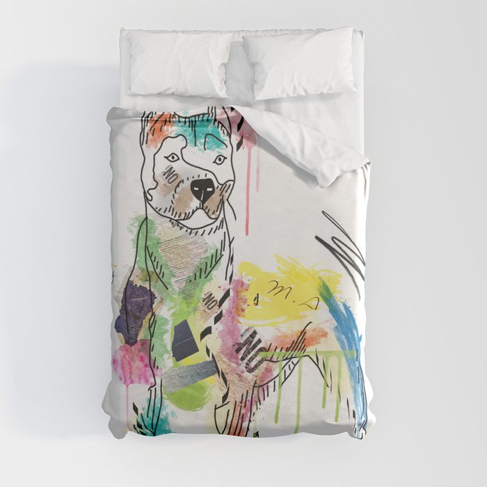 cute dog painting  Duvet Cover