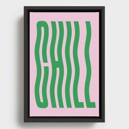 Chill Pink and Green Wavey Framed Canvas
