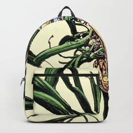 Biopunk Watercolor Botanical Illustration Backpack
