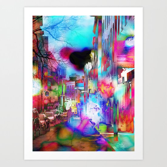 Boston Lights Remix Art Print