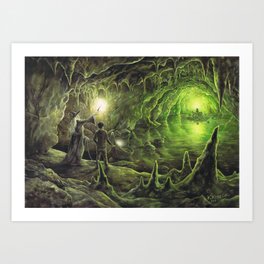 Harry and Dumbledore in the Horcrux Cave Art Print