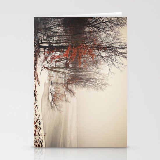 On winters frozen pond Stationery Cards