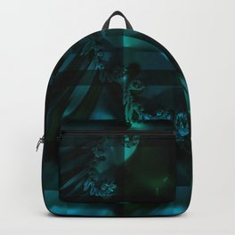 Moody Blues Abstract Design - cyan, turquoise, teal Backpack