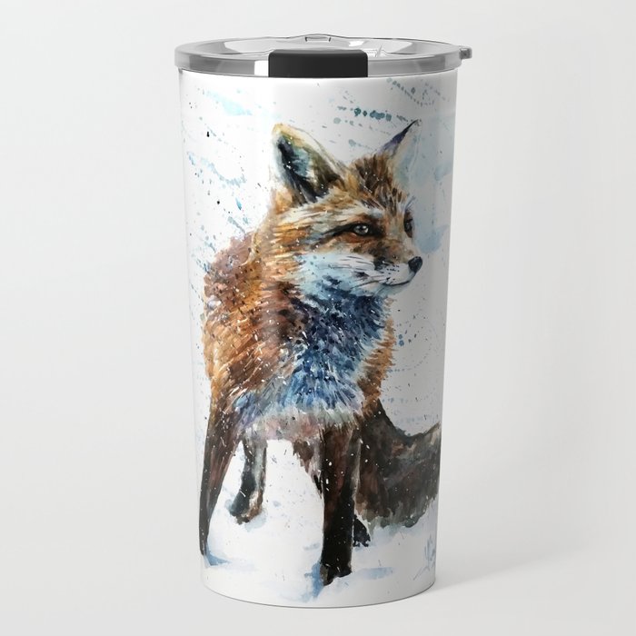 Fox watercolor Travel Mug
