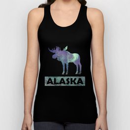 Alaska polar lights moose Unisex Tank Top