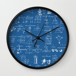 Table Of Engineering And Mechanics Blueprint Artwork Wall Clock