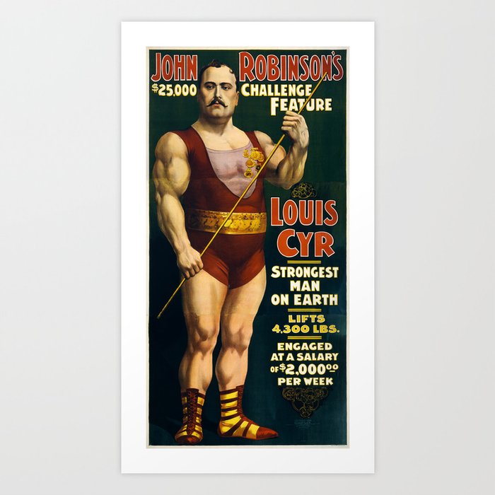 Strongest Man On Earth - Vintage Strongman Art Print