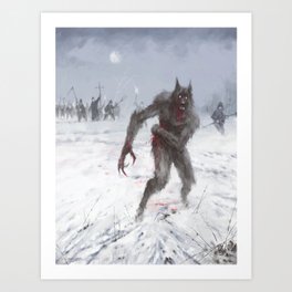 Wounded Wolf Art Print