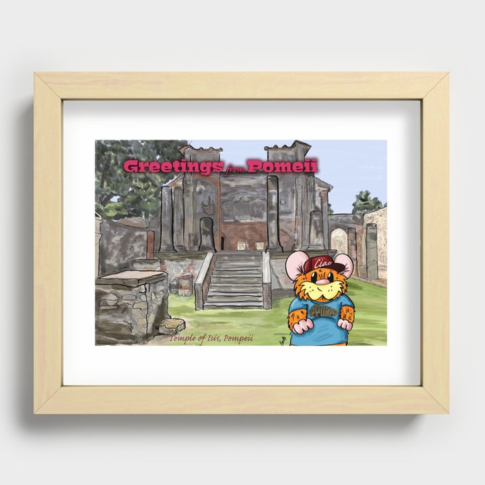 Herbert Hammy's Postcard from Pompeii (with wording) Recessed Framed Print