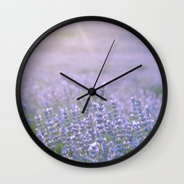 Evening light, lavender Wall Clock