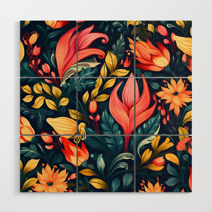 Exquisite Floral Interior Design - Embrace Nature's Beauty in Your Space Wood Wall Art