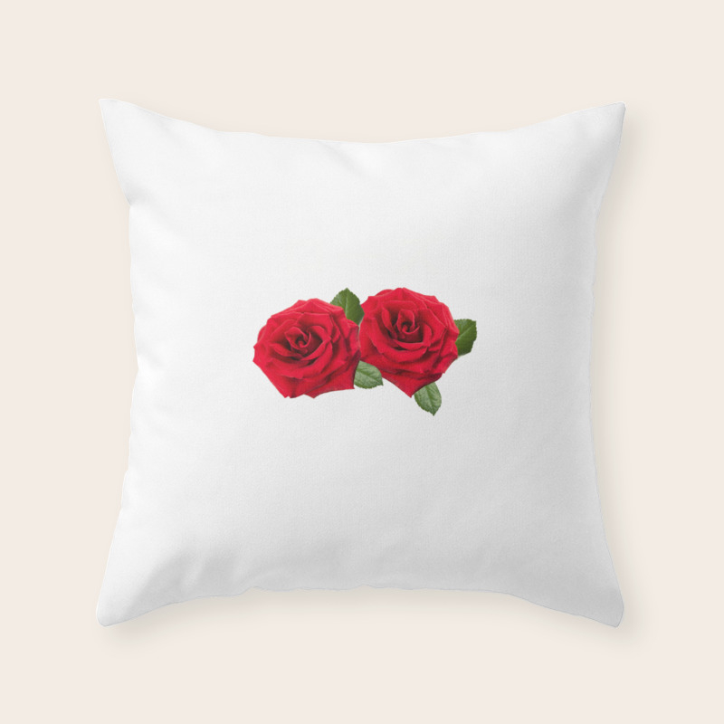 red rose throw pillow