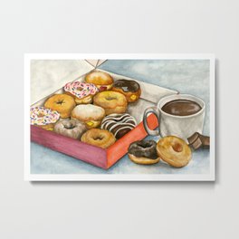 Donuts & Hot Chocolate Metal Print