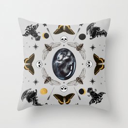 Spooky Halloween Mandala Throw Pillow