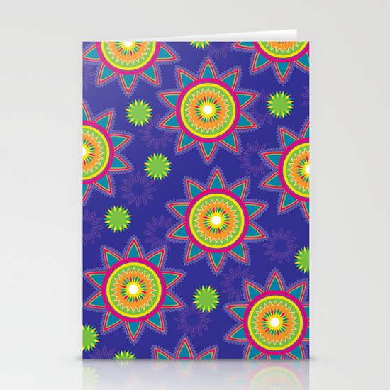 Moroccan Flower Purple Stationery Cards