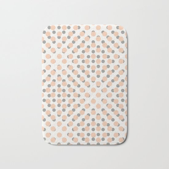 Black & Pink Polka Dots Bath Mat