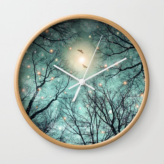 Nature Blazes Before Your Eyes (Mint Embers) Wall Clock