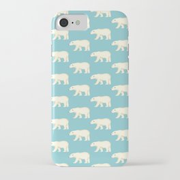 polar bears on blue iPhone Case