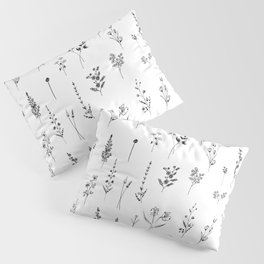 White Wildflowers Pattern Pillow Sham