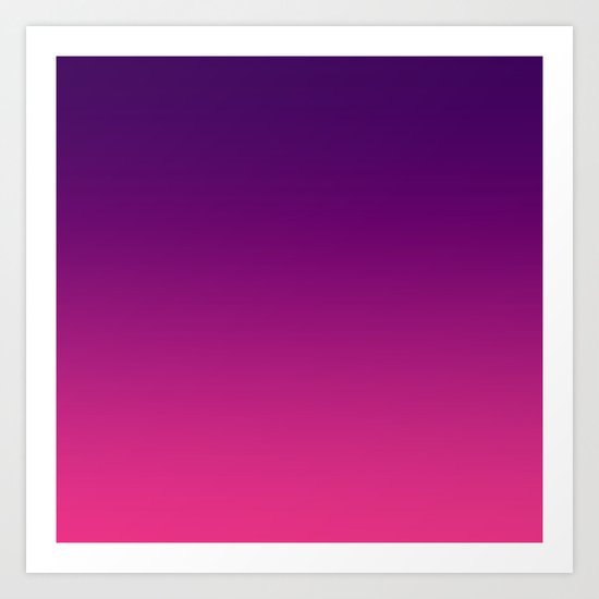 Ombre gradient digital illustration purple red colors Art Print