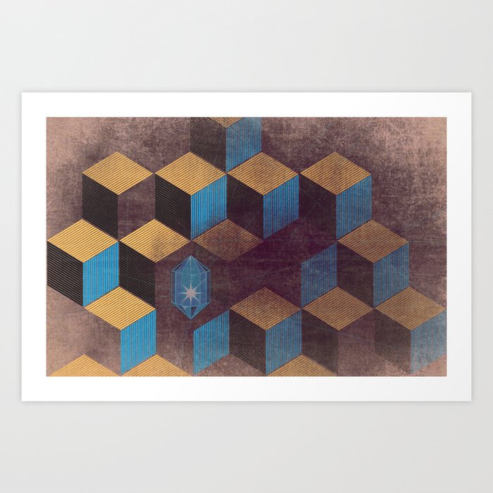 Cubes and Crystals Art Print