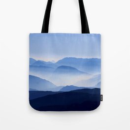 Blue mountains landscape Tote Bag