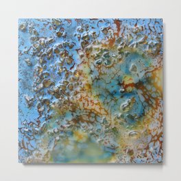 Murano playing Metal Print | Muranoglass, Encaustic, Murano, Encausticart, Marble, Painting, Marbling, Abstract, Blue, Stone 