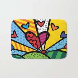 Harmonious Love - Romero Bath Mat | Figurative, Comic, Illustration, Cartoon, Drafting, Britto, Digital, Abstract, Graphite, Ink 