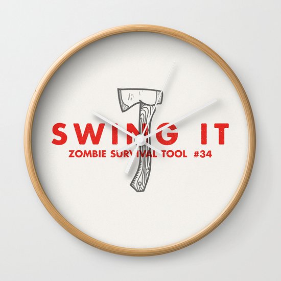 Swing it - Zombie Survival Tools Wall Clock