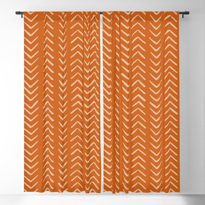 Orange Mudcloth Blackout Curtain