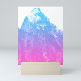 Evan's Mountain Peak blue pink Mini Art Print