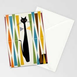 Mid-Century Modern Art Cat 2 Stationery Card