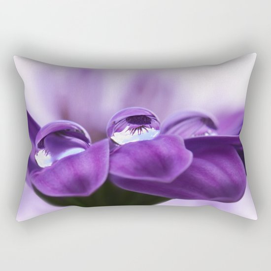 Violet flower with drops 262 Rectangular Pillow