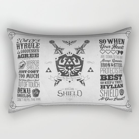 Legend of Zelda Hylian Shield Foundry logo Iconic Geek Line Artly Rectangular Pillow