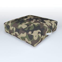 vintage military camouflage Outdoor Floor Cushion